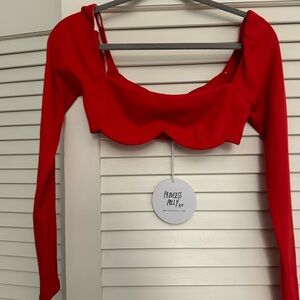 Princess Polly crop top red, size 4